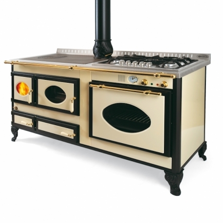 cuisinière à bois bouilleur mixte wekos 165 LGE / SF Rustica santoreggia